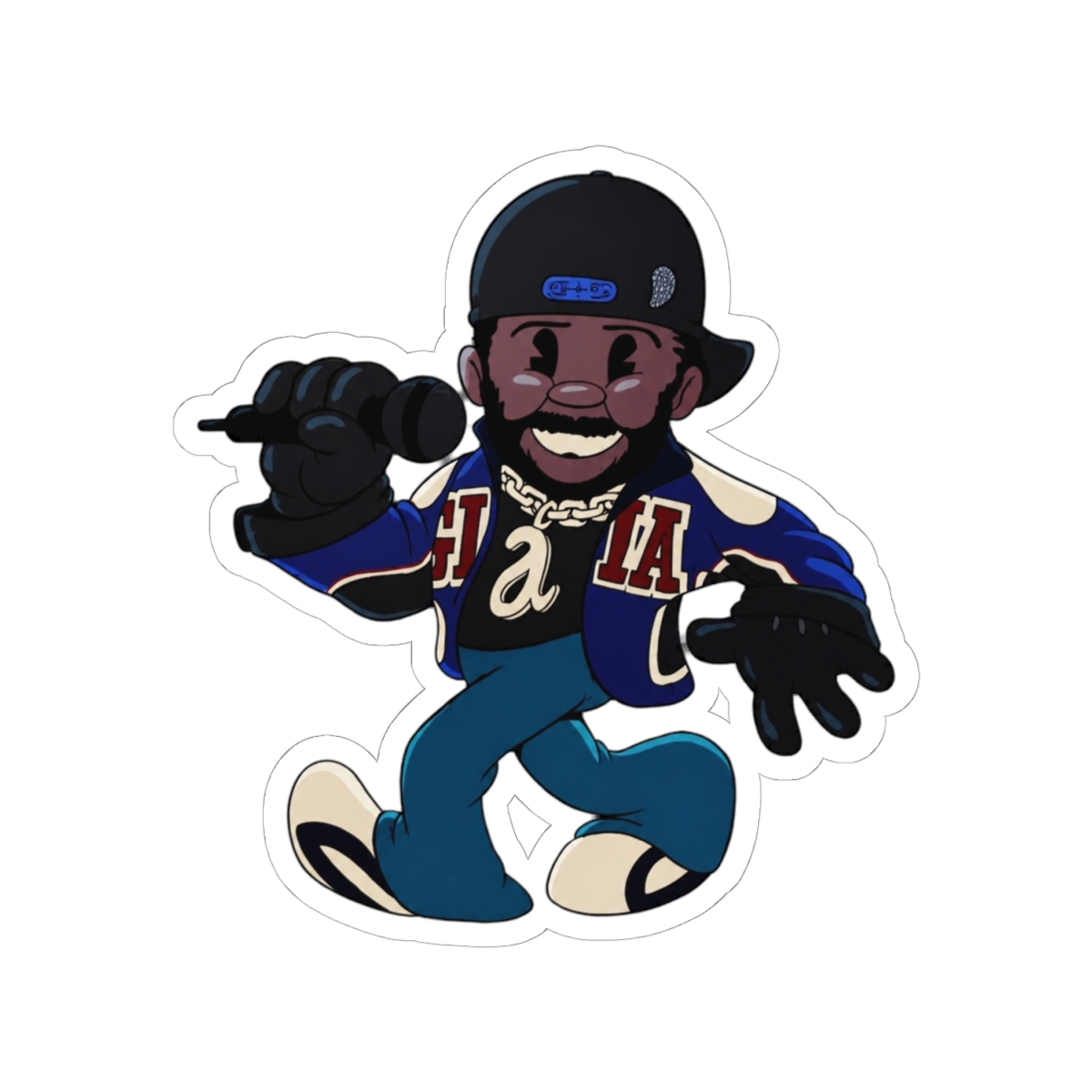 Kendrick Lamar Super Bowl Cuphead style Sticker - alternate angle 1, merchandise