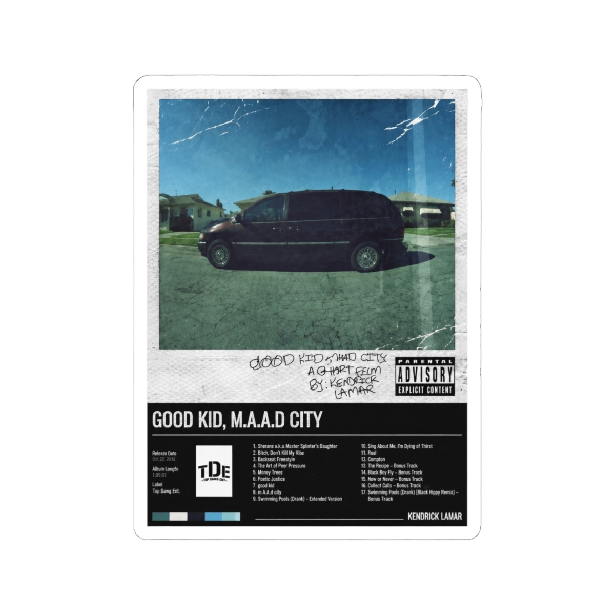 Kendrick Lamar - Good kid, m.A.A.d city Album Sticker